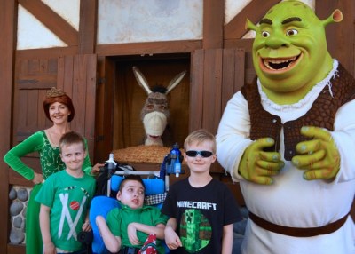 In my Foam-Karve seat with my brothers and Shrek