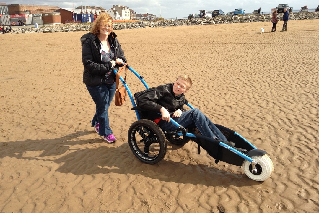 Hippocampe Wheelchair on sandy beach